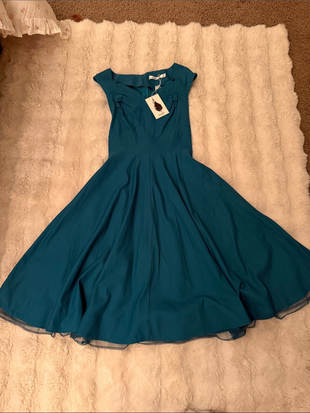 MuxxnTeal Fit-and-Flare Women's Dress M
